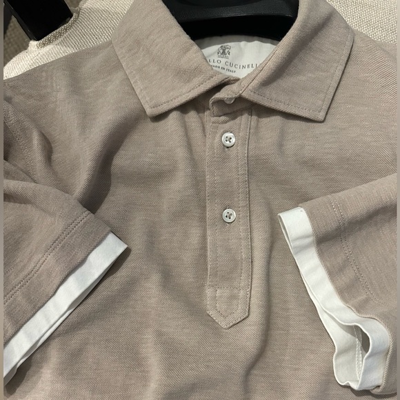BRUNELLO CUCINELLI Layered Cotton-Jersey Slim Fit Polo Shirt fits like a 50 - Picture 10 of 11